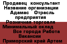 Продавец -консультант › Название организации ­ Адамас › Отрасль предприятия ­ Розничная торговля › Минимальный оклад ­ 37 000 - Все города Работа » Вакансии   . Приморский край,Артем г.